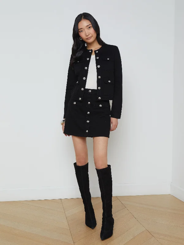 Yari Collarless Jacket Noir