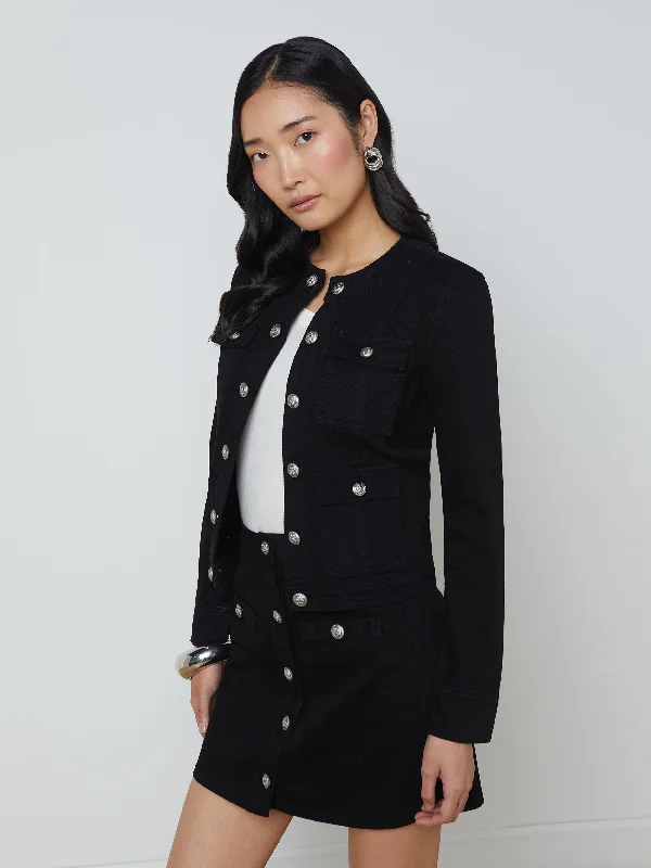 Yari Collarless Jacket Noir