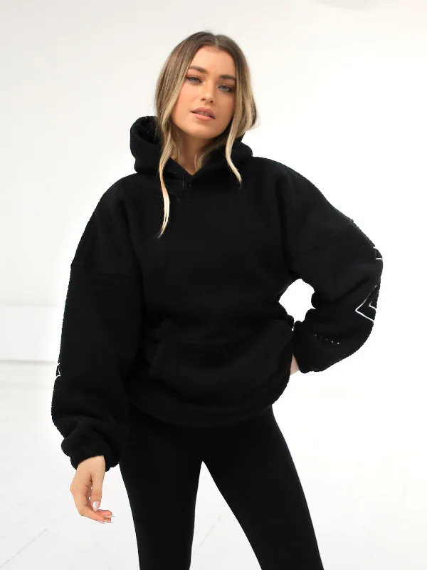 Borg Isabel Oversized Hoodie - Black