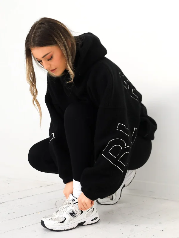 Borg Isabel Oversized Hoodie - Black