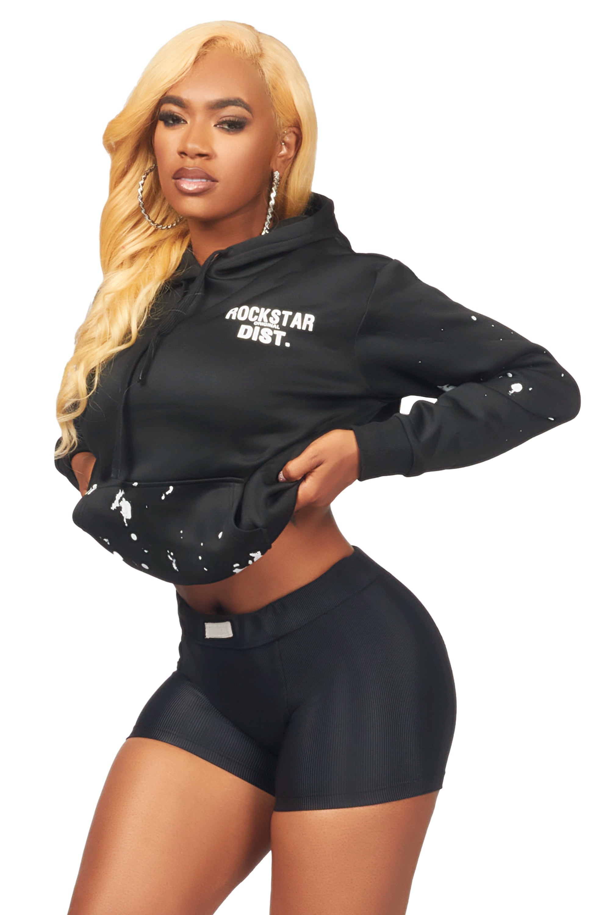 Nylia Black Oversized Hoodie