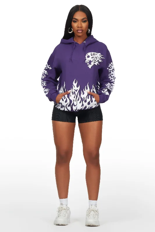 Cordajah Purple Oversized Hoodie