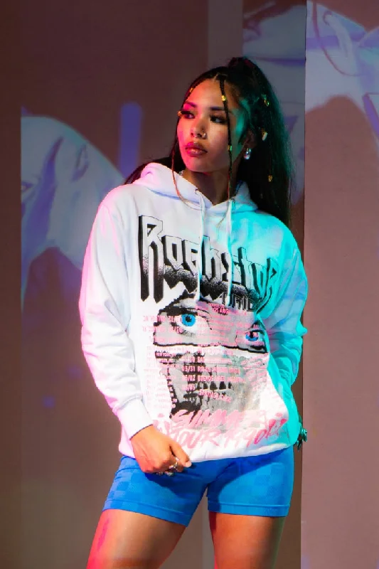 Latyra White Oversized Hoodie