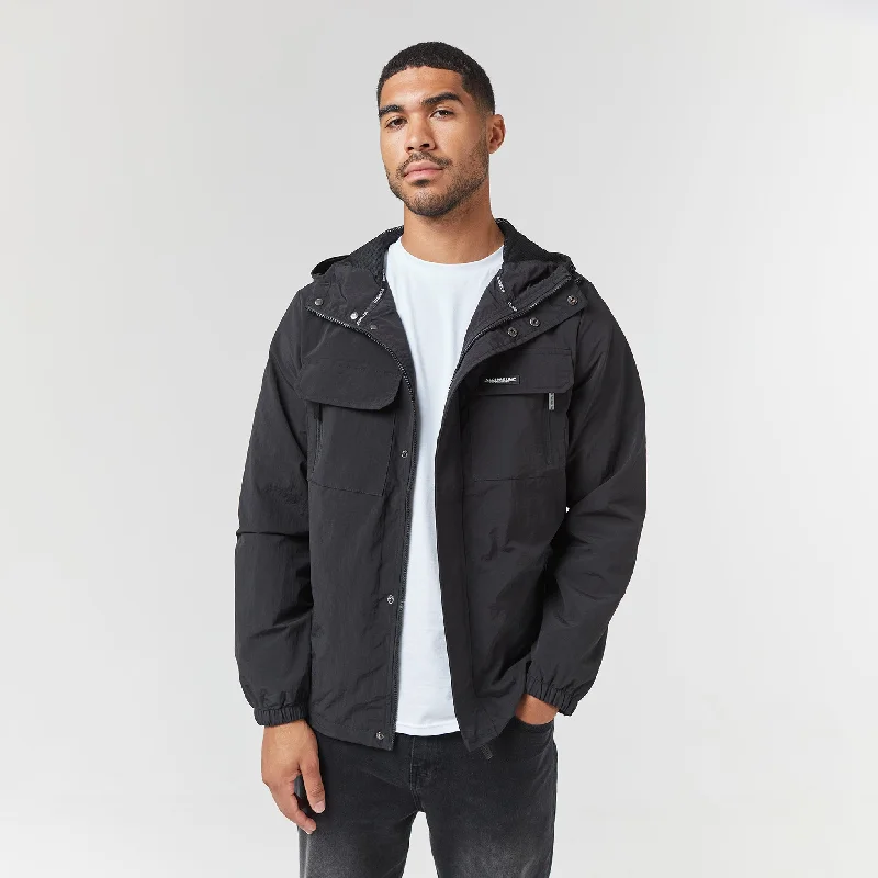 Crinkle Nylon Jacket | Black