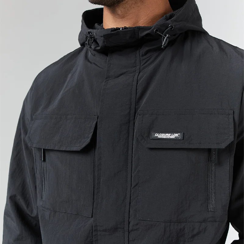 Crinkle Nylon Jacket | Black