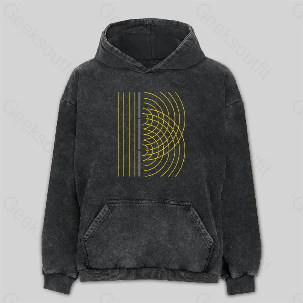 Double Slit Light Wave Particle Science Experiment Washed Hoodie