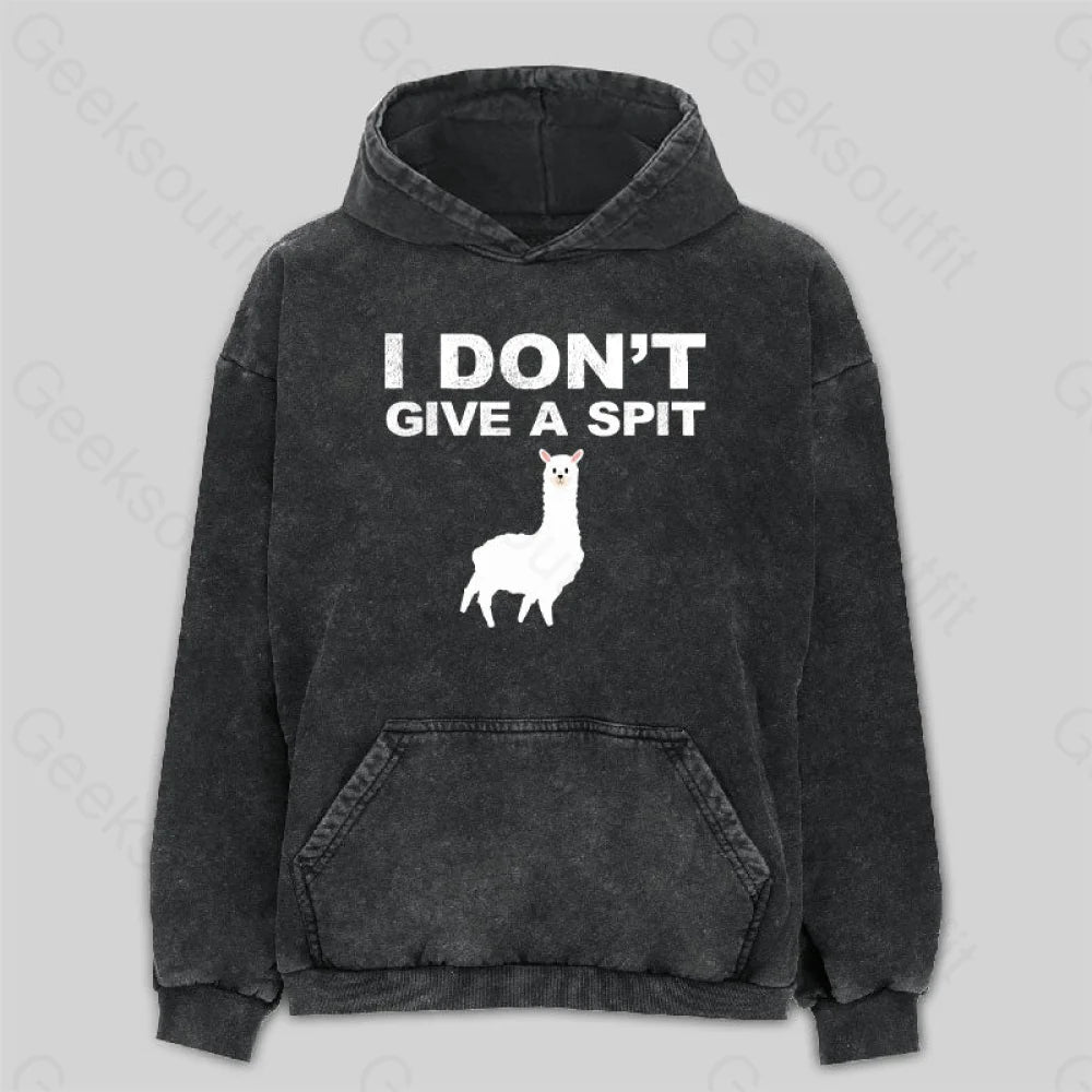 I Don't Give a Spit Funny Alpaca Washed Hoodie