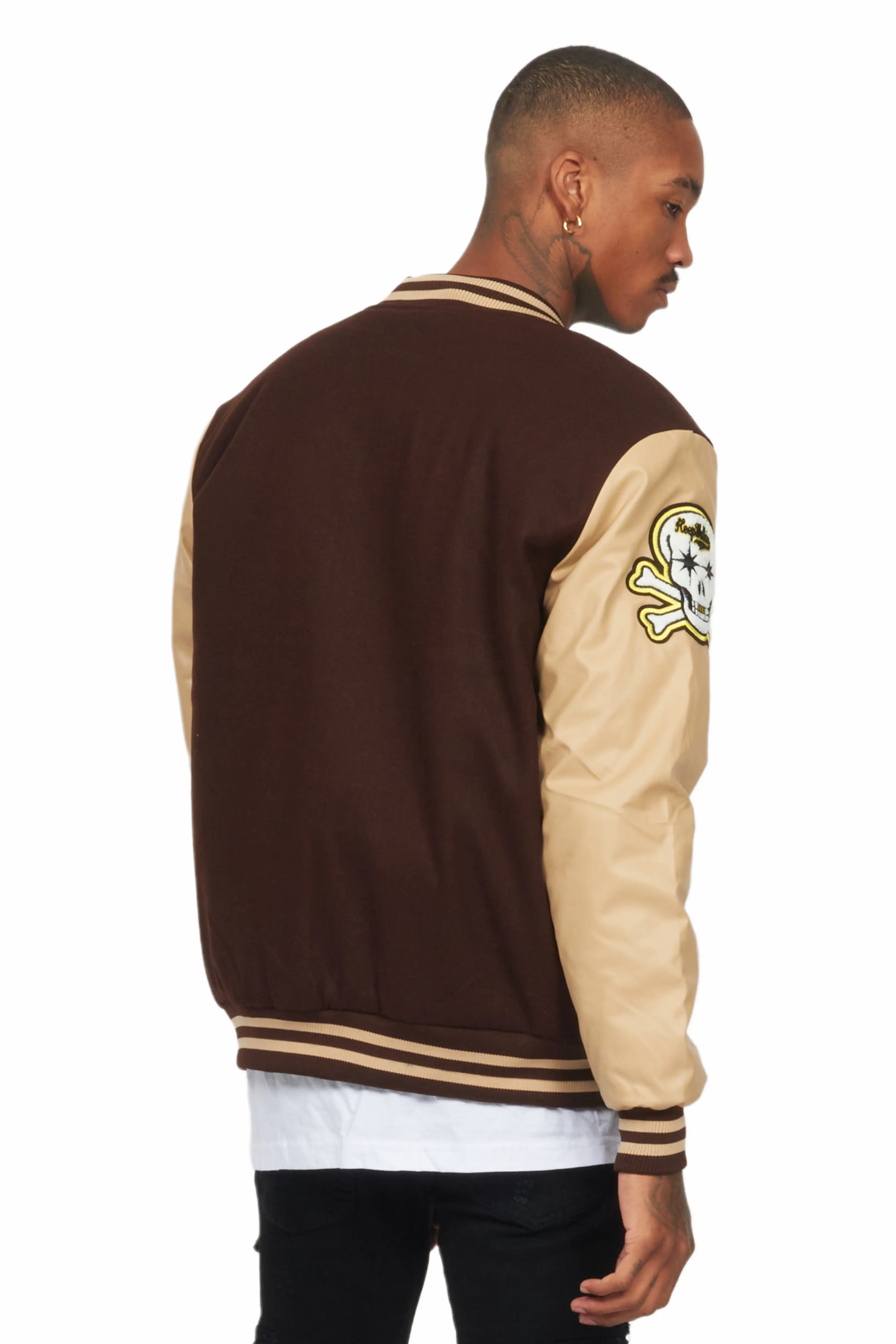 Priya Brown Varsity Jacket