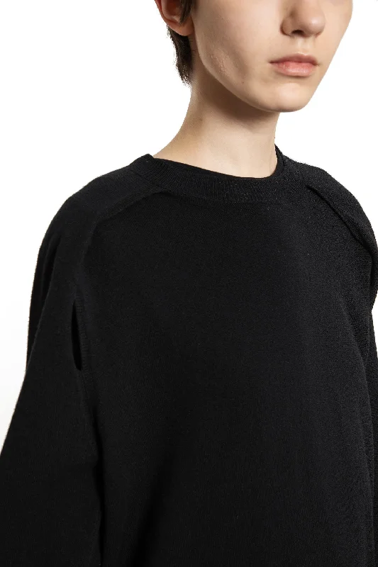 ANN DEMEULEMEESTER WOMAN BLACK KNITWEAR