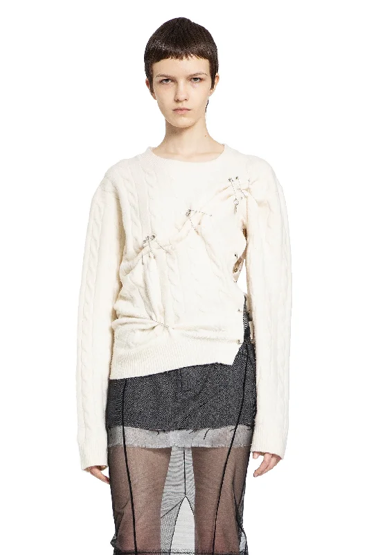 DILARA FINDIKOGLU WOMAN OFF-WHITE KNITWEAR